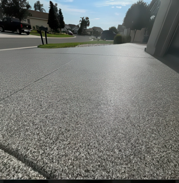 Professional concrete coating service - garage floor with epoxy finish